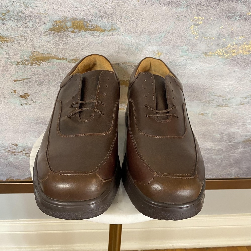 Hitchcock Shoes Mens Size 7 E Brown Leather Lace Up Casual Comfort Sneakers - Picture 3 of 10